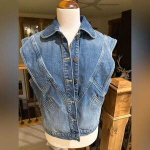 Ba&Sh Denim Vest Sz 1 Women’s Jacket S/M